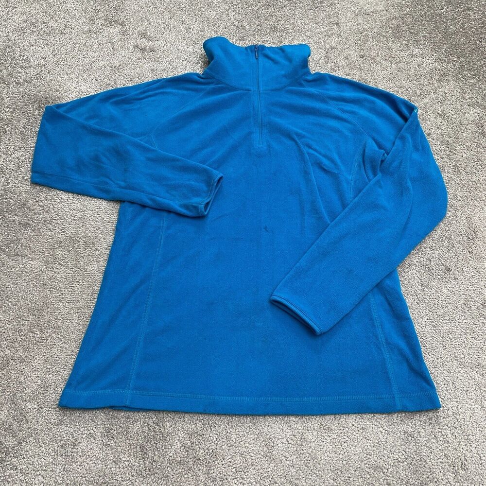 Columbia Glacial III Fleece Jacket Womens Large Blue 1/4 Zip Lightweight Outdoor